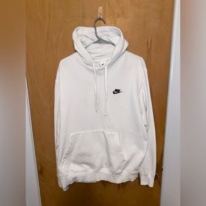 White Nike sportswear club fleece pullover hoodie - L
